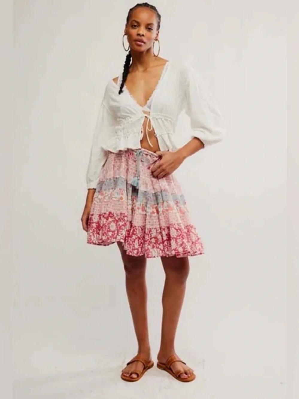 𝓯𝓹 Free People ~ Many Layers Midi Skirt - Picture 8 of 13